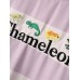 Men Striped Animal Letter Embroidery Short Sleeve Holiday T  Shirts