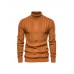 Men Solid Knitting High Neck Skin  friendly Casual Sweater