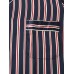 Classic Stripe Revere Collar Long Sleeve Elastic Waist Ice Silk Home Casual Pajama Set